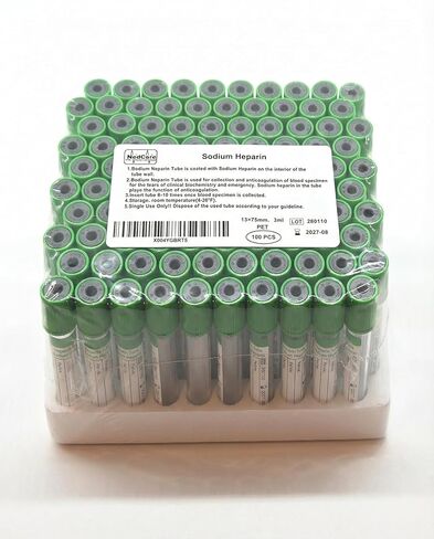 Blood Collection Tubes 3mL – Plain Vacutainer Specimen Tubes – Veterinary Blood Draw & Sample Collection Tubes – 100 Pack Diagnostic Laboratory Tubes for Animal Clinic & Veterinary Lab in Saudi Arabia