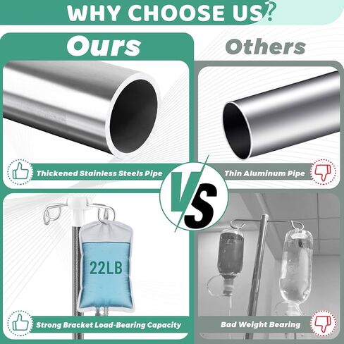 IV Poles with Wheels,47 to 100In Portable IV Floor StandTelescopic with 4 Hooks IV Bag Holder Stand Feeding Pump Stand Stainless Steels Pipe Extension Pole IV Influsion Pole in Kuwait