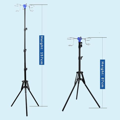 RAESHA Portable IV Pole Stand with Portable Bag, Foldable Tripod Drip Holder for Home Use - Telescopic Height 40.5-157cm, No Assembly, Lightweight with Bag (New Design) in Kuwait