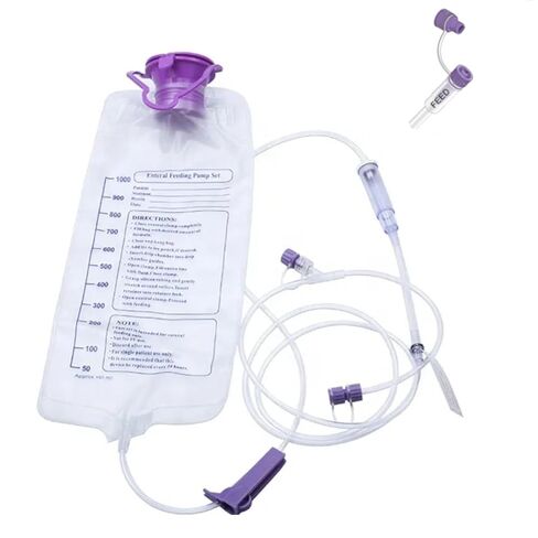 1200ML Delivery Gravity Feeding Bag Set, Disposable Nutrition Bag with New Connector Type - Feed Bag Health Care Aids in Kuwait