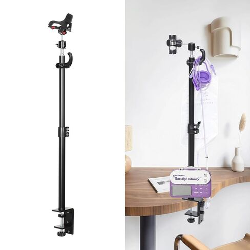 Feeding Tube Stand, Hands-Free Feeding Tube Holder Enteral Feeding Telescopic Pole, Feeding Pump Rack for Gravity Syringes Feeding Pump Feeding or Infusions in Kuwait