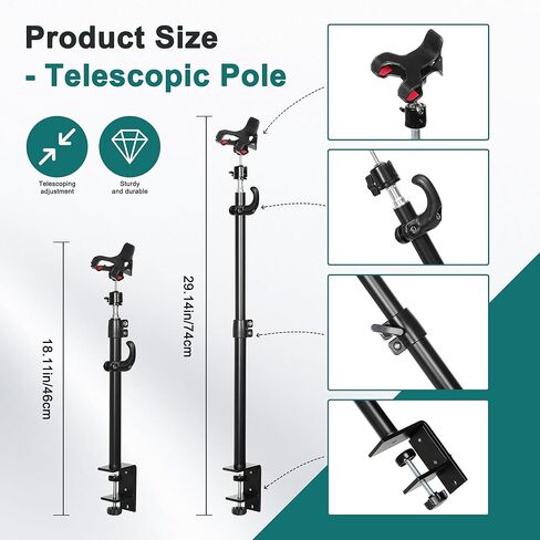 Feeding Tube Stand, Hands-Free Feeding Tube Holder Enteral Feeding Telescopic Pole, Feeding Pump Rack for Gravity Syringes Feeding Pump Feeding or Infusions in Kuwait