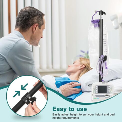 Feeding Tube Stand, Hands-Free Feeding Tube Holder Enteral Feeding Telescopic Pole, Feeding Pump Rack for Gravity Syringes Feeding Pump Feeding or Infusions in Kuwait