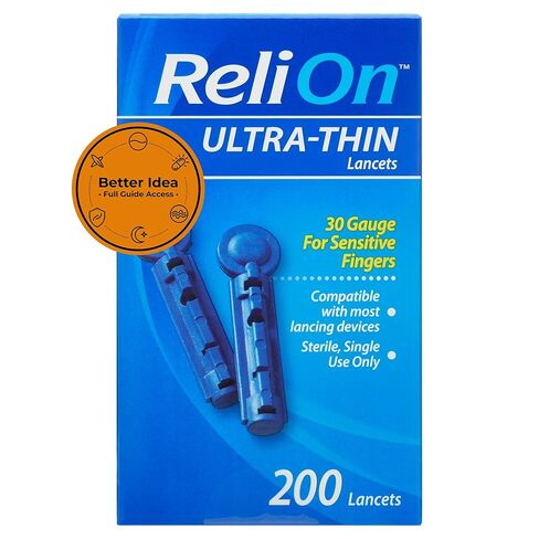مشارط رفيعة للغاية مقاس 30، عدد 200 - مشارط جلوكوز الدم معقمة للاستخدام مرة واحدة، متوافقة مع معظم أجهزة الوخز + ملصق فكرة أفضل مع إمكانية الوصول إلى الدليل الكامل in Kuwait