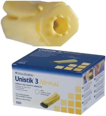 Unistik 3 AUAT1044 مشرط أمان للاستخدام الفردي، مريح، عمق 1.8 مم، عبوة من 200 قطعة in Kuwait