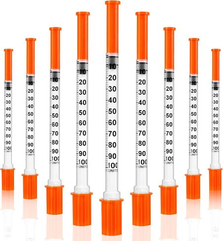 U-100 Insulin Syringes with Needle 50 PACK - 1cc 30g 5/16" (8mm) Lab Syringes,Individually Wrapped in Kuwait