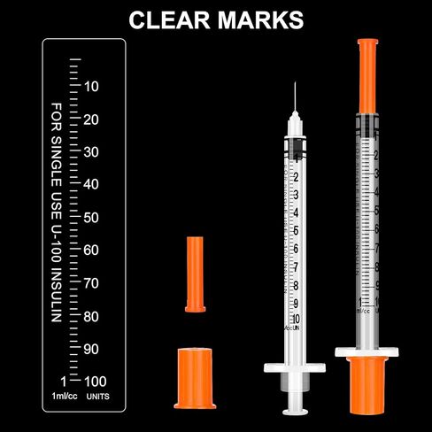 40 Pack 1ml Syringes with Needle-30Ga 0.5 Inch, Individually Sealed Packaging in Kuwait