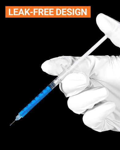 U-100 Insulin Syringes with Needle 50 PACK - 1cc 30g 5/16" (8mm) Lab Syringes,Individually Wrapped in Kuwait