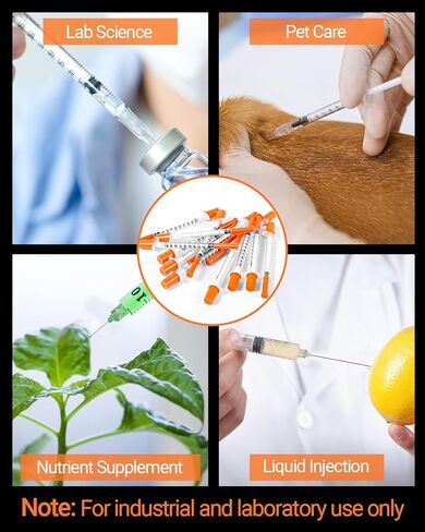 U-100 Insulin Syringes with Needle 50 PACK - 1cc 30g 5/16" (8mm) Lab Syringes,Individually Wrapped in Kuwait