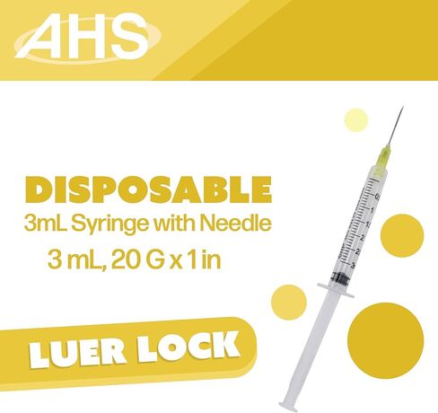 Generic 100 Pack, 3mL Syringes with Needle Luer Lock Syringe Individually Packaged (3mL, 20G x 1in) in Kuwait