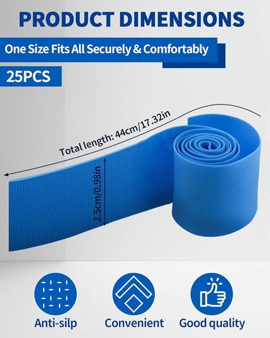 25 Pack Disposable Tourniquets - Latex-Free First Aid Tourniquet Kit, 1" X 18" Blue Elastic Tear-Resistant Tourniquets for Medical Emergency & Nursing Supplies Essentials for Outdoor Sport in Kuwait