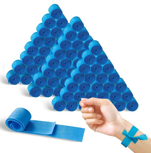 50 Pcs Disposable Tournique, Ourniquet for Blood Draw, 1 inch Wide x 18 inch Long, Latex-Free and Tear-Resistant, Medical Emergency Supplies for Nursing, Travel, and Outdoor First Aid in Kuwait