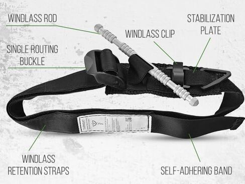 Military-Grade Tactical Combat Tourniquet Gen 8 - Severe Bleeding Control (Black) | Rapid One-Hand Application, Time-Stamped – First Aid, EMS, Law Enforcement, Civilian, Outdoor Survival in Kuwait