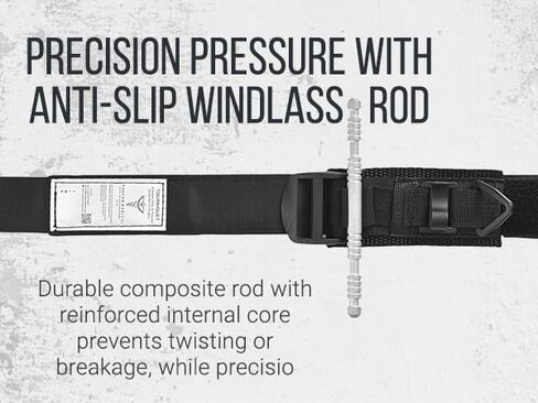 Military-Grade Tactical Combat Tourniquet Gen 8 - Severe Bleeding Control (Black) | Rapid One-Hand Application, Time-Stamped – First Aid, EMS, Law Enforcement, Civilian, Outdoor Survival in Kuwait