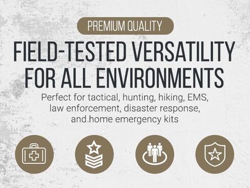 Military-Grade Tactical Combat Tourniquet Gen 8 - Severe Bleeding Control (Black) | Rapid One-Hand Application, Time-Stamped – First Aid, EMS, Law Enforcement, Civilian, Outdoor Survival in Kuwait