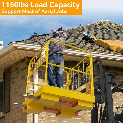 YINTATECH رافعة شوكية قفص 36x36 بوصة منصة العمل قفص السلامة قابل للطي الثقيلة البناء الصلب رفع سلة القضبان الجوية سعة 1150 رطل in Kuwait