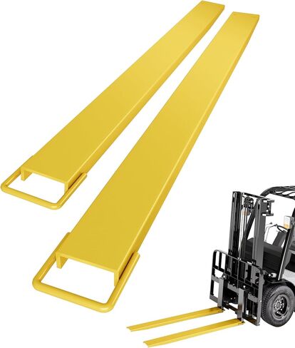 72"Fork Extensions, 4.5inch Width Pallet Fork Extensions, 1 Pair Heavy Duty Steel Pallet Forklift Extensions, Yellow in Kuwait
