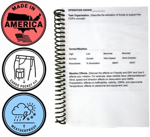 Army ROTC Battle Book | OPORD Shell | Planning Guide & Army Reports | Laminated Operations Aid in Kuwait