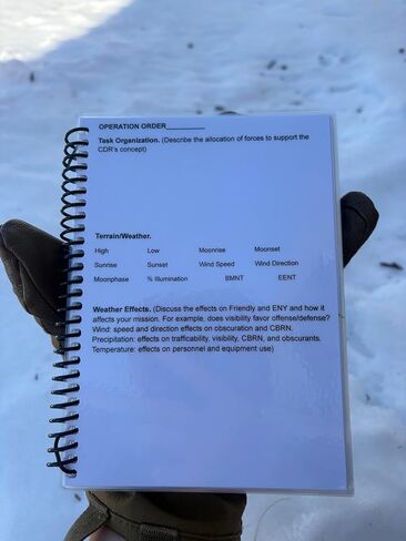 Army ROTC Battle Book | OPORD Shell | Planning Guide & Army Reports | Laminated Operations Aid in Kuwait