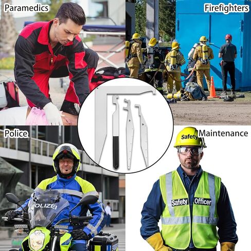 Emergency Tool Multi-Purpose Kit for Authorized Responders– 4 PCS High-Strength Spring Steel Hand Tools for Firefighter Training,First Responder Preparedness,Industrial Emergency Use,Rapid Deployment in Kuwait
