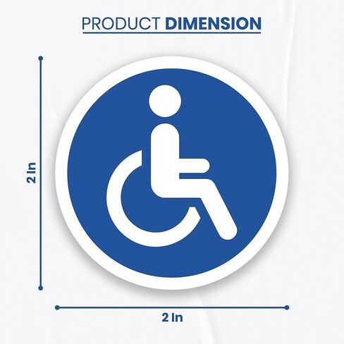 15 x Wheelchair Accessible Signs | 2 inch Diameter Vinyl Handicap Stickers | Self-Adhesive, Weatherproof Handicap Disabled Symbols | Indoor and Outdoor Use in Kuwait