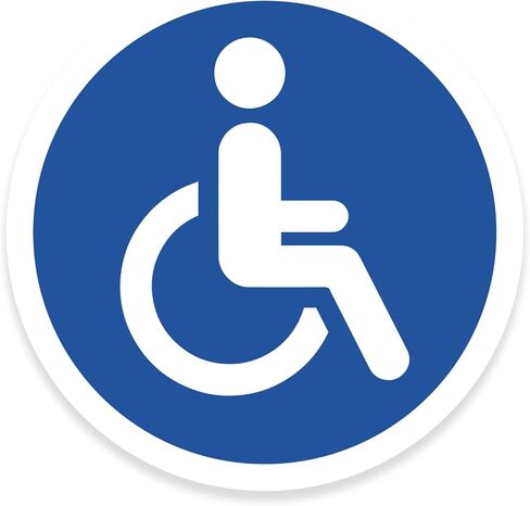 15 x Wheelchair Accessible Signs | 2 inch Diameter Vinyl Handicap Stickers | Self-Adhesive, Weatherproof Handicap Disabled Symbols | Indoor and Outdoor Use in Kuwait