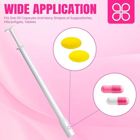 TENKAIWICK 30 Pack Disposable Vaginal Suppository Applicator for Women, Vaginal Applicator fits Size 0/00 Cap-Sules and Most Pills, Tablet Suppositories, Individually Wrapped in Saudi Arabia