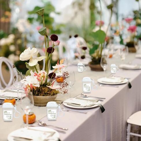 50Pcs Mini Hand Sanitizer Bottles Bulk with Thank You Labels - Wedding Favors - Personalized Wedding Favors for Guests, Thank You Gifts Party Supplies for Bridal Shower Baby Shower Hand Sanitizer Gift in Kuwait