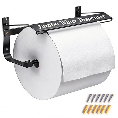 Wall Mounted Industrial Wiper Dispenser for Jumbo Roll - 17.0"x8.5"x7.5" Heavy Duty Shop Towel Holder Compatible with Wypall & Kimtech Wipes in Kuwait