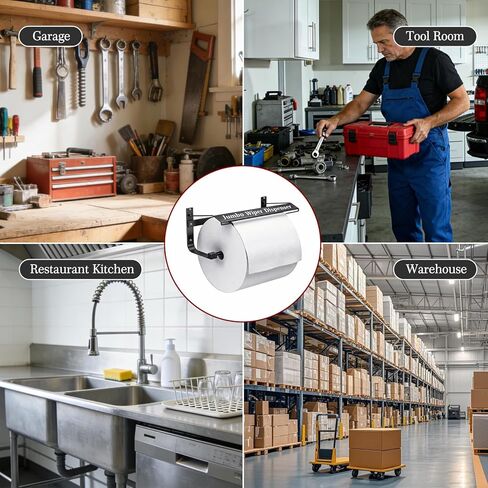 Wall Mounted Industrial Wiper Dispenser for Jumbo Roll - 17.0"x8.5"x7.5" Heavy Duty Shop Towel Holder Compatible with Wypall & Kimtech Wipes in Kuwait