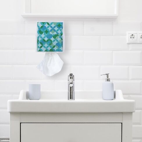 Facial Tissue Box Holder for Wall, Under Cabinet or Desk, RV, Bathroom, Small Spaces - Acrylic Wall Mounted Square Box Dispenser, Face Down or Sideways in Tight Areas in Kuwait