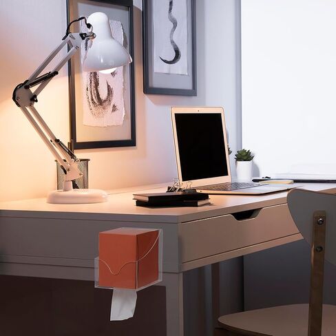 Facial Tissue Box Holder for Wall, Under Cabinet or Desk, RV, Bathroom, Small Spaces - Acrylic Wall Mounted Square Box Dispenser, Face Down or Sideways in Tight Areas in Kuwait