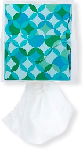 Facial Tissue Box Holder for Wall, Under Cabinet or Desk, RV, Bathroom, Small Spaces - Acrylic Wall Mounted Square Box Dispenser, Face Down or Sideways in Tight Areas in Kuwait