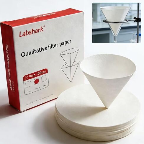 ورق فلتر عالي الجودة، ورق فلتر مختبر السليلوز متوسط ​​السرعة بقطر 90 مم مع الاحتفاظ بالجسيمات 15-20 ميكرون - 100 قطعة in Kuwait