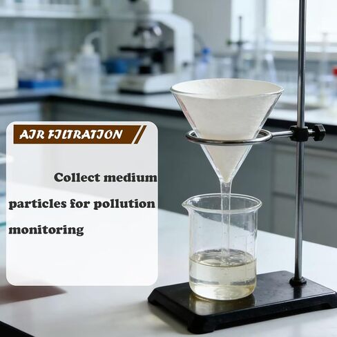 ورق فلتر عالي الجودة، ورق فلتر مختبر السليلوز متوسط ​​السرعة بقطر 90 مم مع الاحتفاظ بالجسيمات 15-20 ميكرون - 100 قطعة in Kuwait