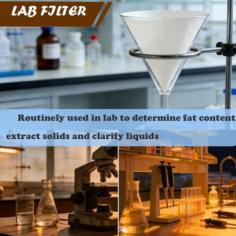 ورق فلتر عالي الجودة، ورق فلتر مختبر السليلوز متوسط ​​السرعة بقطر 90 مم مع الاحتفاظ بالجسيمات 15-20 ميكرون - 100 قطعة in Kuwait
