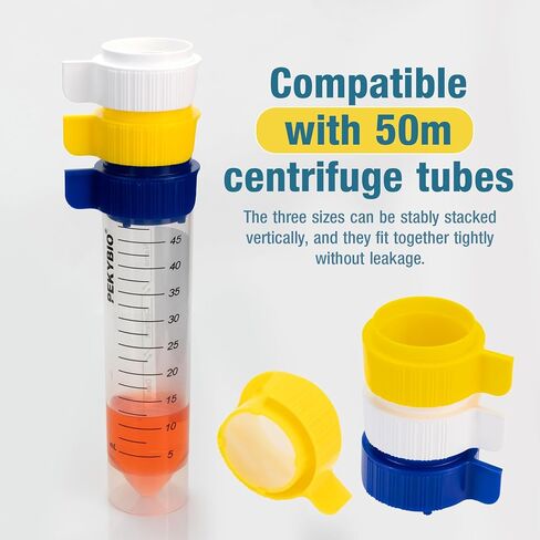 PEKYBIO 40um 70um 100um Cell Strainer Set, Stackable Handle Filter Screen with Nylon Screen Mesh and Polypropylene Frame, Sterile Cell Filter in Individual Blister Packaging, 3 Pcs in Kuwait