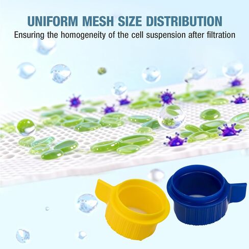 PEKYBIO 40um 70um 100um Cell Strainer Set, Stackable Handle Filter Screen with Nylon Screen Mesh and Polypropylene Frame, Sterile Cell Filter in Individual Blister Packaging, 3 Pcs in Kuwait