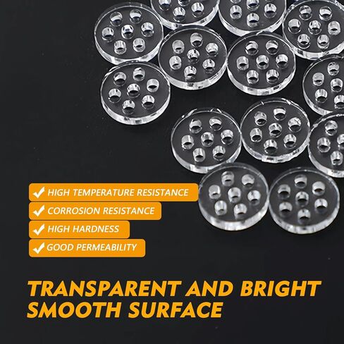 20PCS Clear High Borosilicate Glass Screens Filters with 7 Honeycomb Holes (8mm/0.3Inch) in Kuwait