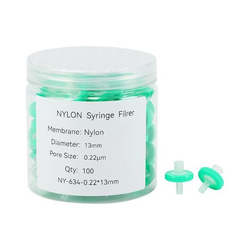 Nylon Syringe Filter 13mm 022um Hydrophilic Membrane, Syringe Lab Filters, Non-Sterile Laboratory Filters, 100 Count in Kuwait