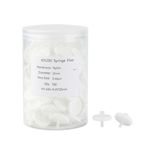Nylon Syringe Filter 13mm 022um Hydrophilic Membrane, Syringe Lab Filters, Non-Sterile Laboratory Filters, 100 Count in Saudi Arabia