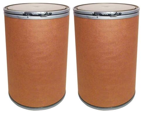 2 Pack 55 Gallon Open Head Transport Drum, Fiber, Unlined, Brown, Heavy-Duty Industrial Storage and Shipping Container in Kuwait