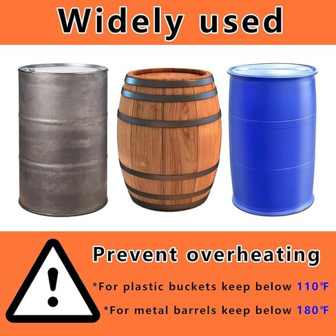 55 Gallon Drum Heater, 120V 1200W Insulated Band, Fits Steel Barrel, Temp Control 86℉-302℉, Works with Oil Lube Water Honey (5 in x 68.5 in) in Kuwait