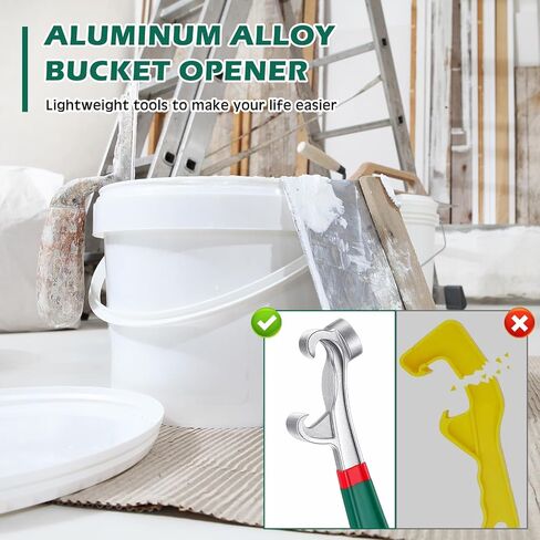WILLBOND 2 Pcs Bucket Opener Tools 5 Gallon, 8.27 Inch Aluminum Pail Opener Wrench, Bucket Lid Openers Tool with Non Slip Rubber Handle Grip, Metal Can Lid Remover Buckets Tool for Home Industrial in Saudi Arabia