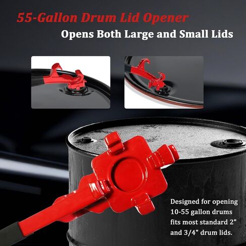 3-in-1 Aluminum Drum Bung Wrench & Bucket Opener Tool, Fits 5–55 Gallon Barrel Lids, Paint Cans and Pails, Non-Slip Rubber Handle, Multi-Function for Industrial & Home Use in Kuwait