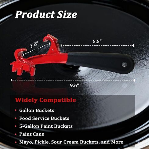 3-in-1 Aluminum Drum Bung Wrench & Bucket Opener Tool, Fits 5–55 Gallon Barrel Lids, Paint Cans and Pails, Non-Slip Rubber Handle, Multi-Function for Industrial & Home Use in Kuwait