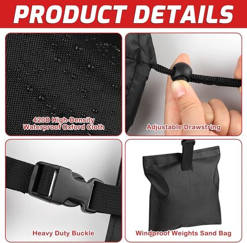 2-PCS 55 Gallon Drum Covers with 4 Windproof Weights Sand Bags(No Sand), 420D Waterproof Coating Oxford Cloth Rain Barrel Lid with Adjustable Drawstring, All-Weather Protection for Outdoor Storage in Saudi Arabia