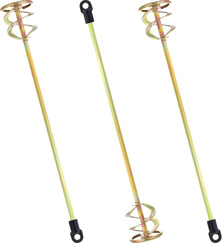 Lasnten 3 Pcs Paint Mixer for Drill, 1 to 5 Gallon Bucket, Paint Stirrer, Easy to Clean, 16.9" Mixing Paddles and 2.36" Mixing Impeller for Mix Mortar Mud Grout Resin and Epoxy(Gold,Style 1) in Kuwait