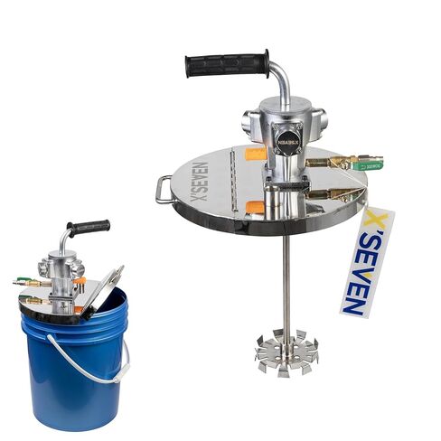 خلاط دلو NEAES'X سعة 5 جالون، محرض سطل طلاء هوائي مع غطاء، محرك هواء 1/4 حصان، عمود من الفولاذ المقاوم للصدأ 304 وشفرة تشتيت، يناسب دلاء سعة 5 جالون in Kuwait