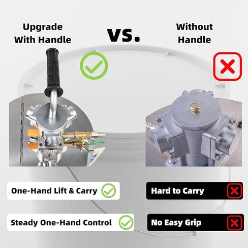 خلاط دلو NEAES'X سعة 5 جالون، محرض سطل طلاء هوائي مع غطاء، محرك هواء 1/4 حصان، عمود من الفولاذ المقاوم للصدأ 304 وشفرة تشتيت، يناسب دلاء سعة 5 جالون in Kuwait
